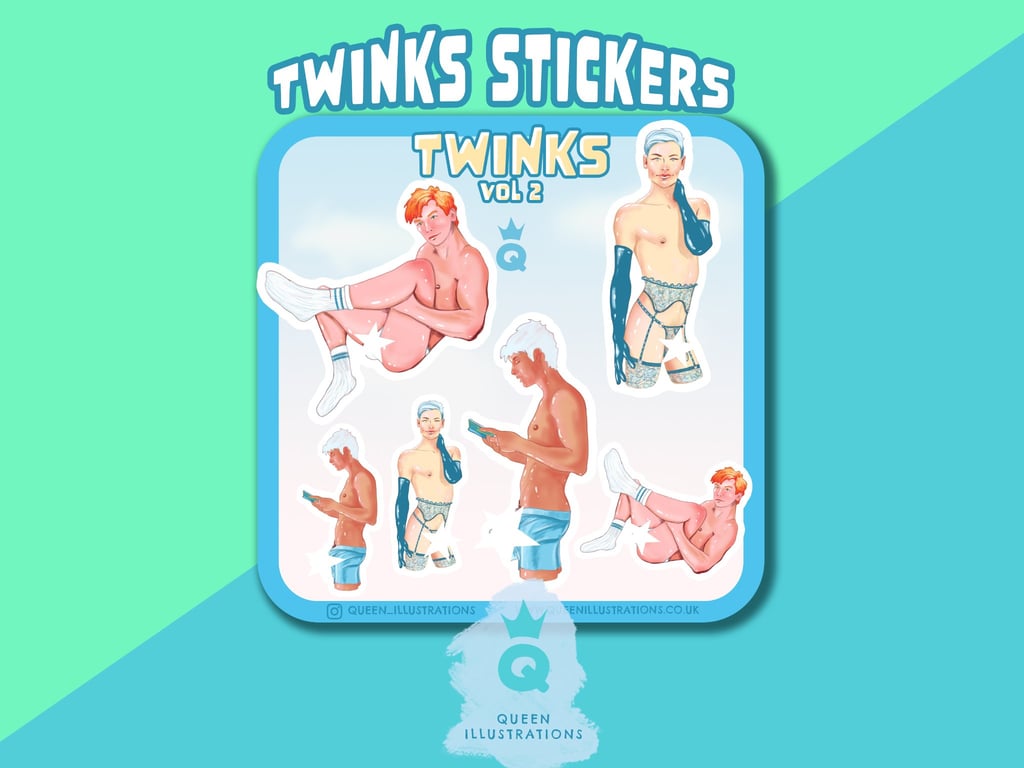 TWINKS VOL 2. Waterproof vinyl gay stickers