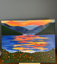 Mountain lake at sunset original in acrylics 20 x16"  - Image 6