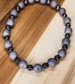 Bracelet grey Druzy and Hematite stretchy handmade  - Image 8