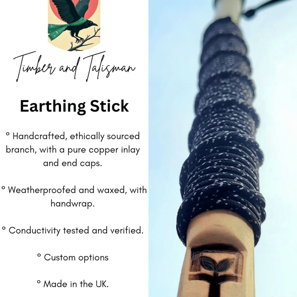 Earthing-Grounding Stick. Handcrafted, Fully Conductive, and Ethically Sourced. 