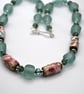 aqua lampwork glass and ceramic beaded necklace - Image 6