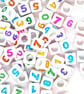 7mm White Cube Acrylic Number Beads Mixed Colourful Numbers for Jewellery Making