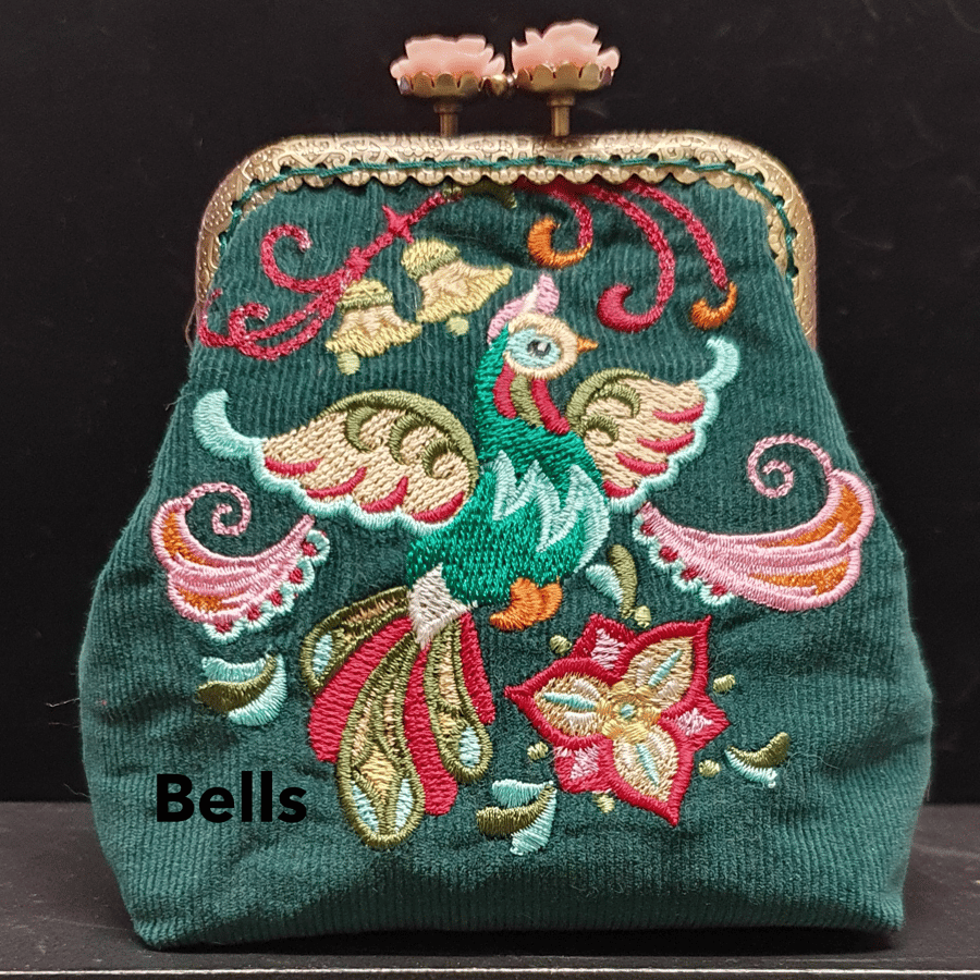 Suzani bird design purses