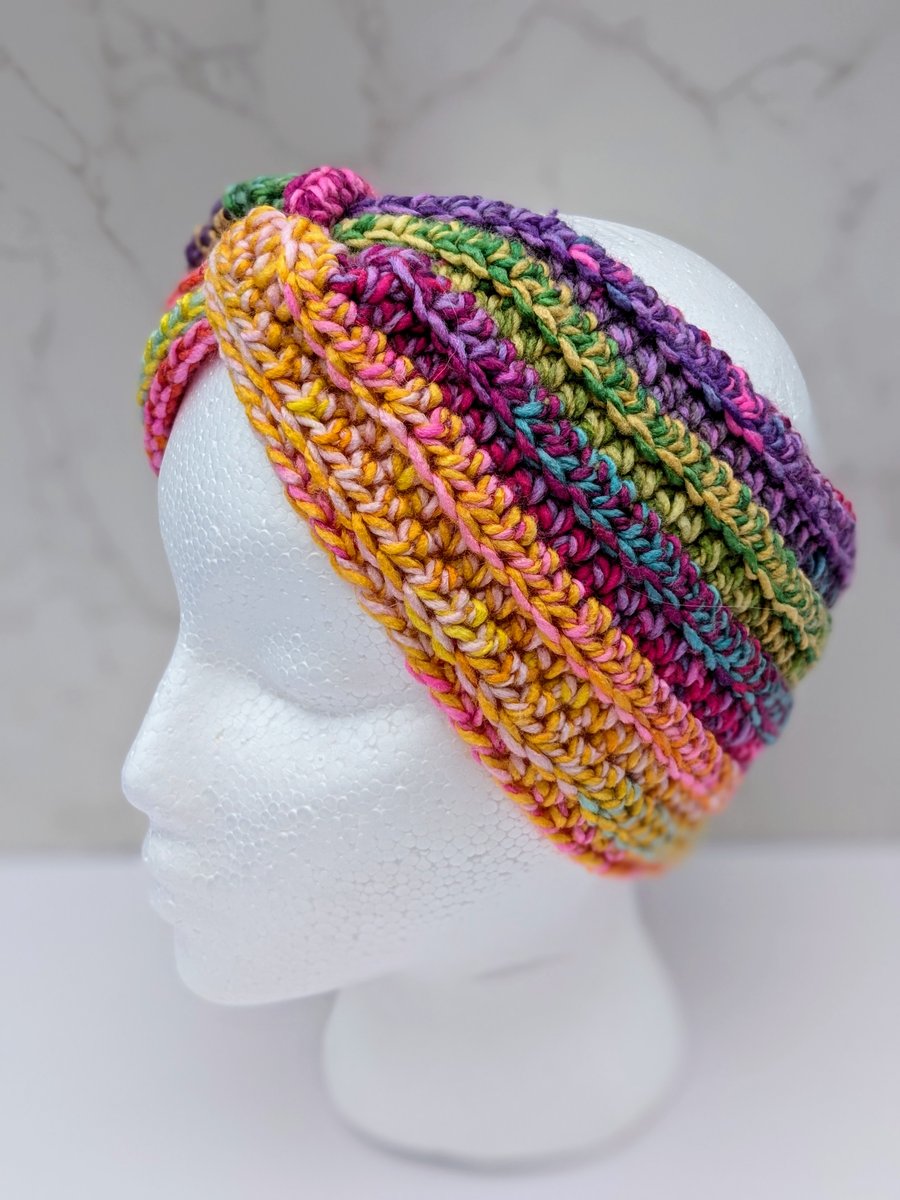 Crochet twisted earwarmers