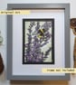 Bee on Lavender original artwork, wall art, drawing