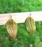 Handmade Ceramic Leaf Earrings, Hypoallergenic Autumn Jewelry - Image 9