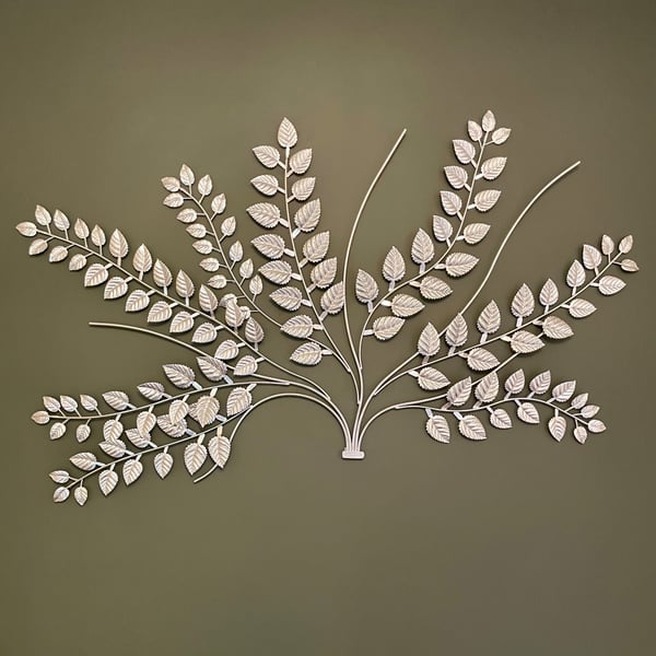 Bespoke metal wall art - silver leaf modern decor