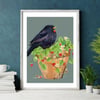 The Strawberry Thief blackbird Art Print