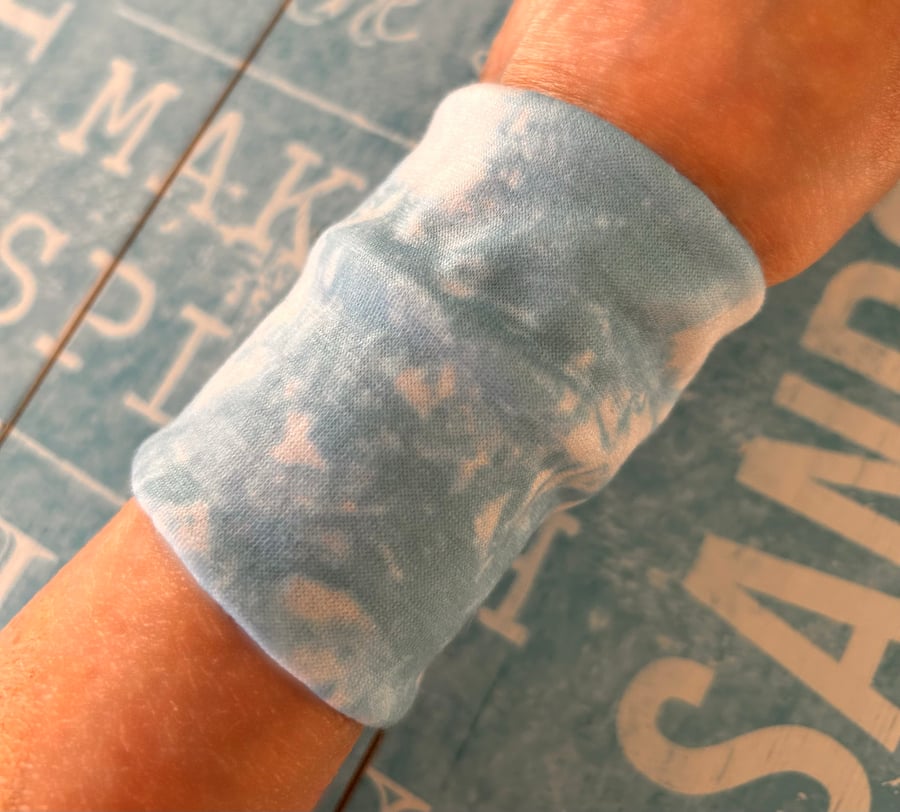 Cuff wrist band bracelet in tie dye look