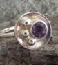 Sterling Silver and Amethyst Circle Ring - Hallmarked - February Birthday - Image 5