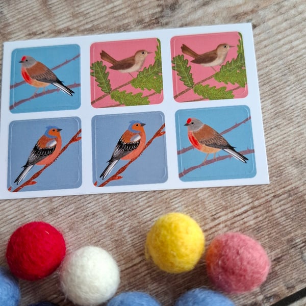 Nightingale, Linnet and Chaffinch Envelope Stickers - Set of 6