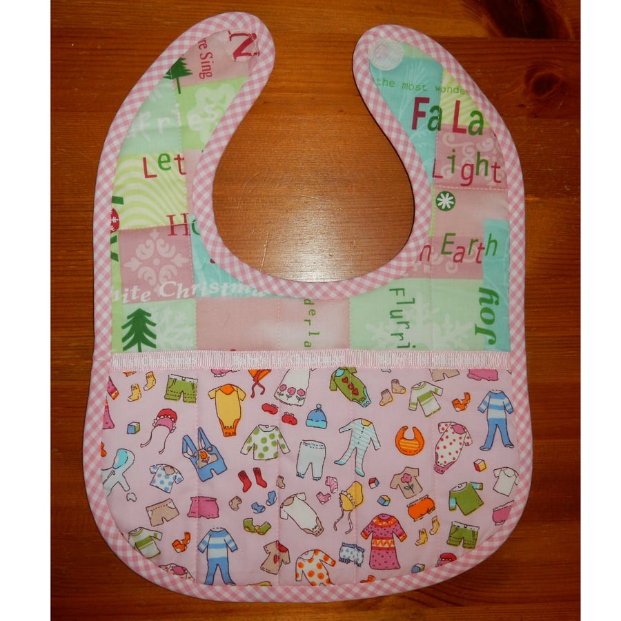 Bib baby's 1st Christmas - pink