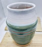 Cut flower vase. Forest green and white. Curvy shape with suitable opening . - Image 2