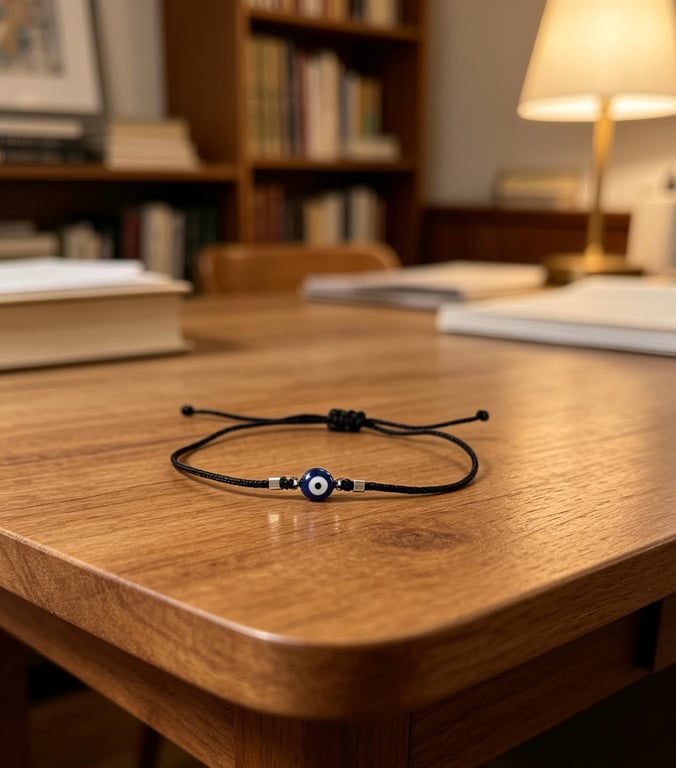 Evil eye adjustable cord bracelet