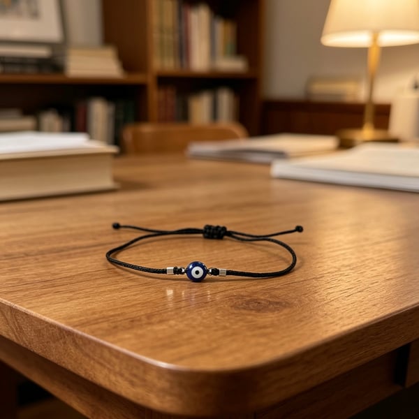 Evil eye adjustable cord bracelet