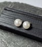      Pearl stud earrings sterling silver  - Image 2