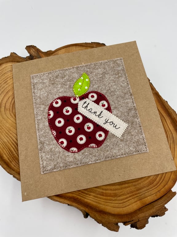 Thank you teacher appliqué card