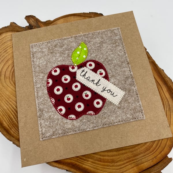 Thank you teacher appliqué card