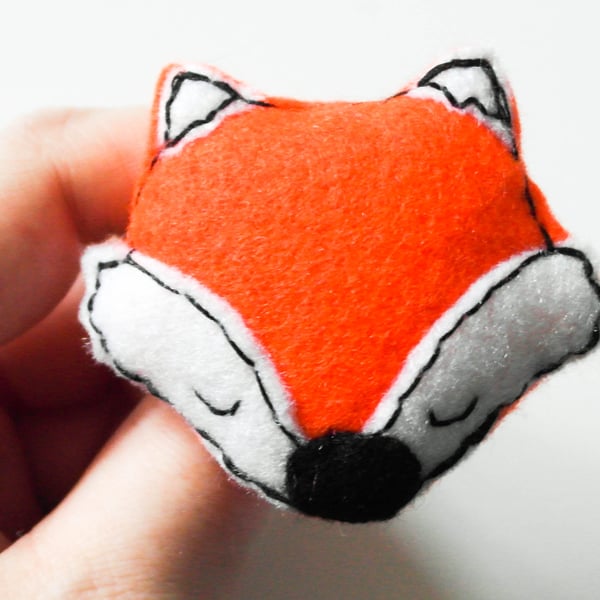 Seconds Sunday Red Fox Felt Brooch. Handmade Woodland Animal Pin Cute Fox Brooch