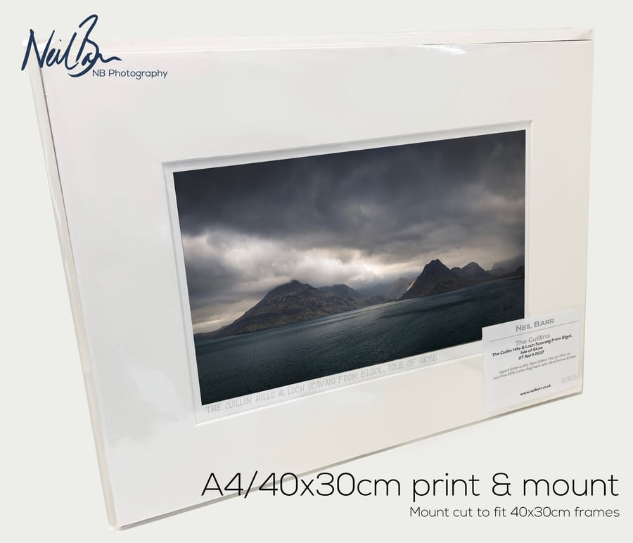 The Cuillin Hills & Loch Scavaig from Elgol Skye - A4 (40x30cm) Unframed Print
