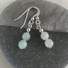 Amazonite sea foam soft blue earrings with sterling silver earwires