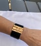 Stunning twist lock clasp cuff set, Italian leather, hand made, bespoke couture  - Image 3