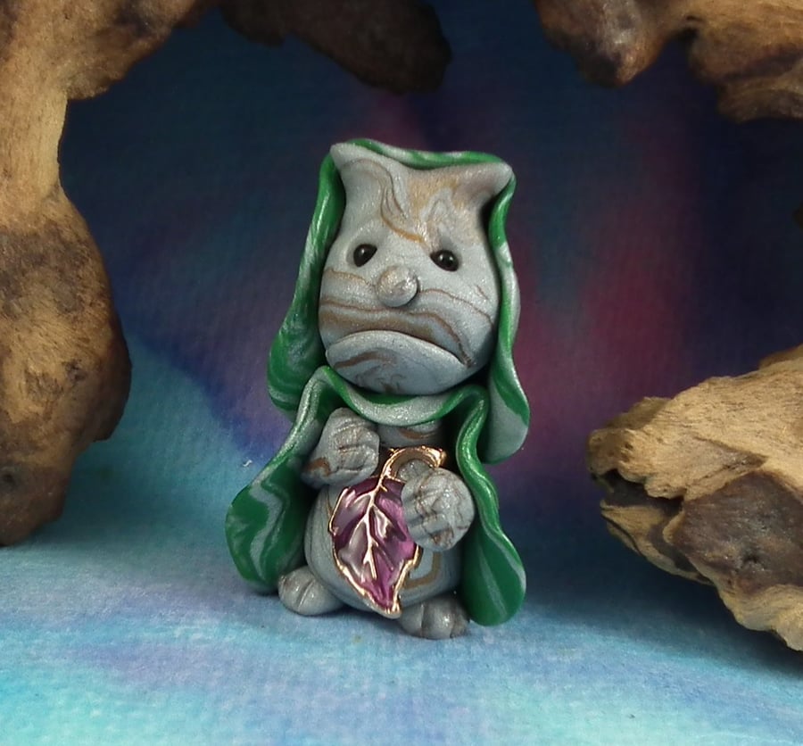 Tiny Woodland FirkinTroll 'Flinty' 2" OOAK Sculpt by Ann Galvin