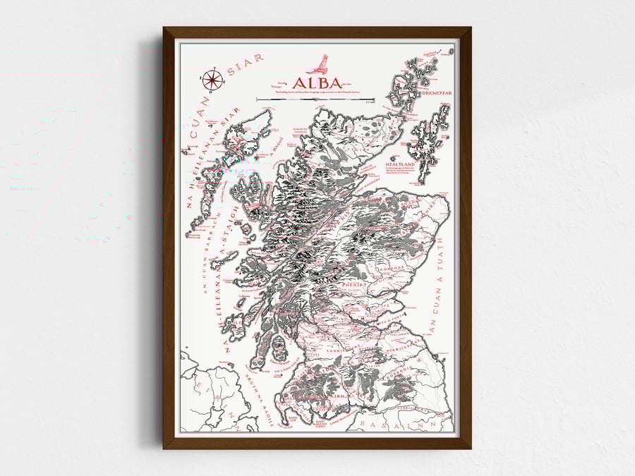 Alba - Scotland Map inspired by Tolkien