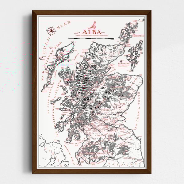 Alba - Scotland Map inspired by Tolkien