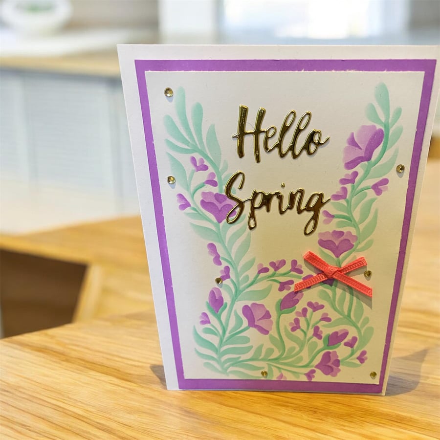 Handmade hello spring card