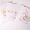 Easter Greeting Cards,Pack of 3,'Vintage Bunnies' Printed Design