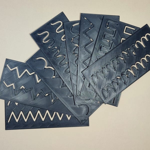 Montessori Pre-Writing Stencil Set 8-Piece 3D Printed Tracing Boards for Toddler