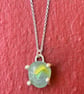 beach found marble pendant in organic silver setting - Image 4