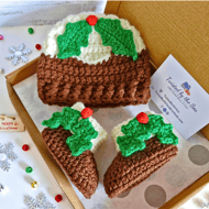 Christmas Pudding Baby Hat and Bootie Set