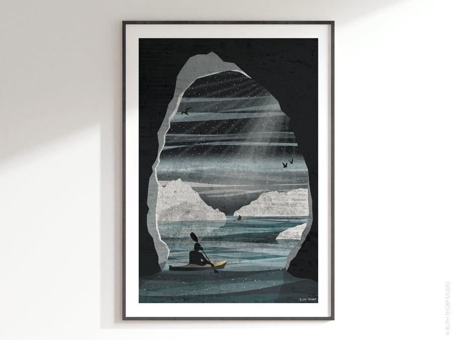 Ice Adventure Illustrated Art Print 