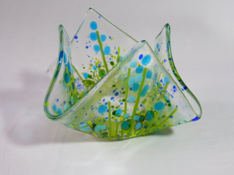 Fused Glass Tealight Holder