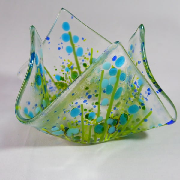Fused Glass Tealight Holder