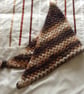 Crochet Triangular Neckerchief Scarf in Sparkly Brown and Cream  - Image 1