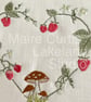 Wild Strawberry Heart Irish Linen Embroidery Kit - Image 2