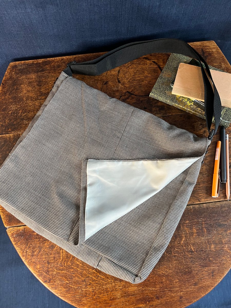 Messenger Bag Recycled Suit Jacket 