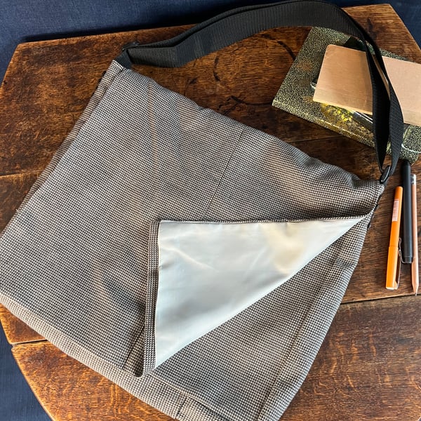 Messenger Bag Recycled Suit Jacket 