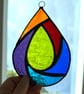 Stained Glass Raindrop Suncatcher - Handmade Hanging Decoration - Multi - Image 3