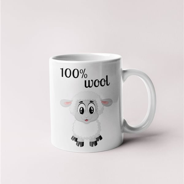 100% Wool Cute Mug Design Great Gift Idea For Grandma's Nan's Birthday Knitting 