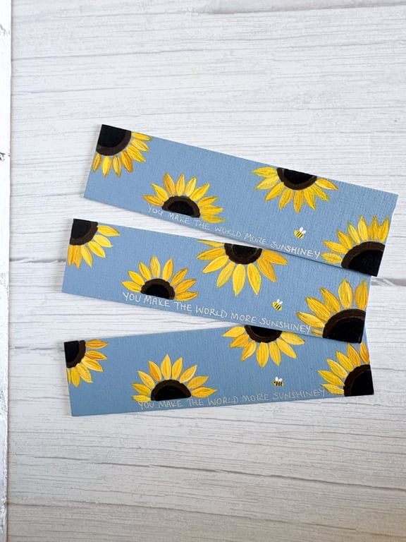 Hand Painted Sunflower Bookmark 