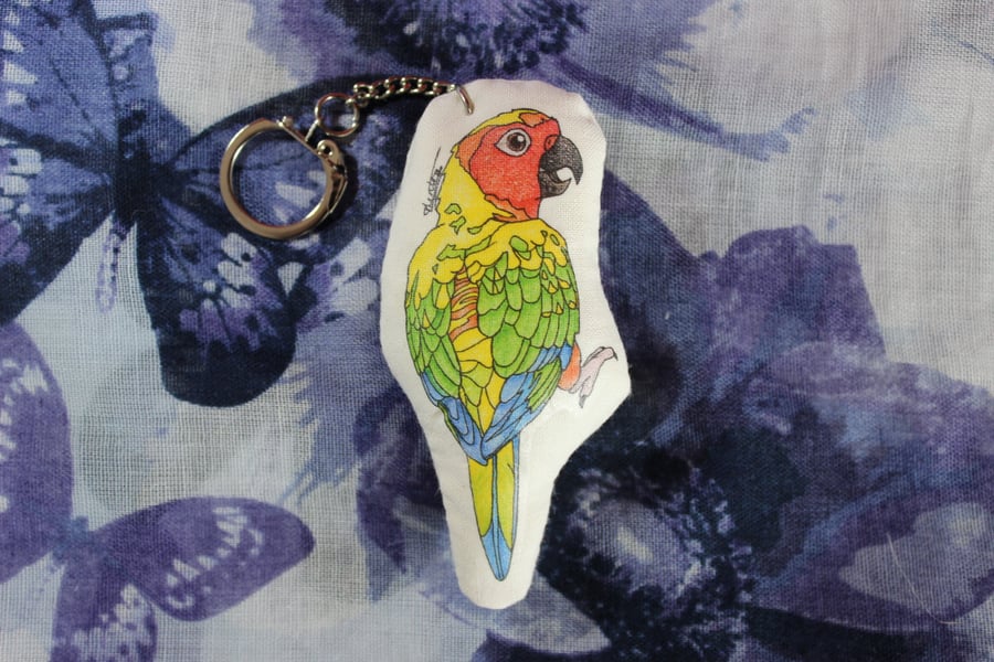 Parrot Plush Keyring Bird Bag Charm Accessory