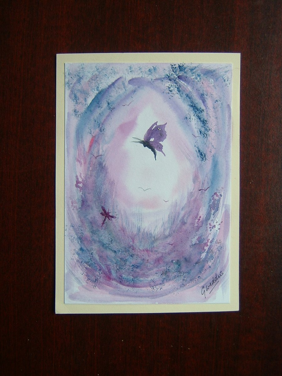 purple fantasy art painting butterfly ref 551