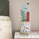 Little Wooden House on a Vintage Bobbin 'Home' 