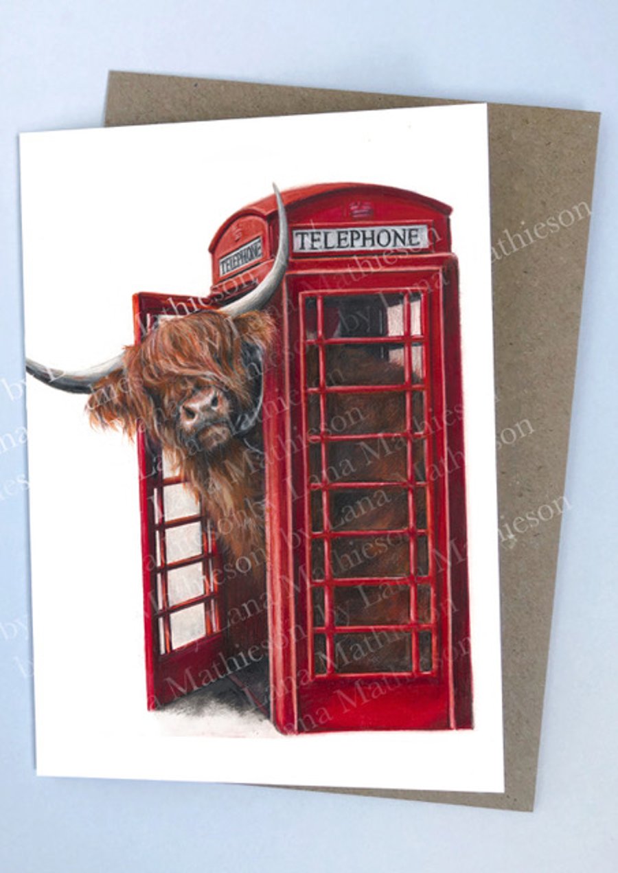 Got 10p? (Greeting Card) - Highland Cow Card - Scottish Highland Cow