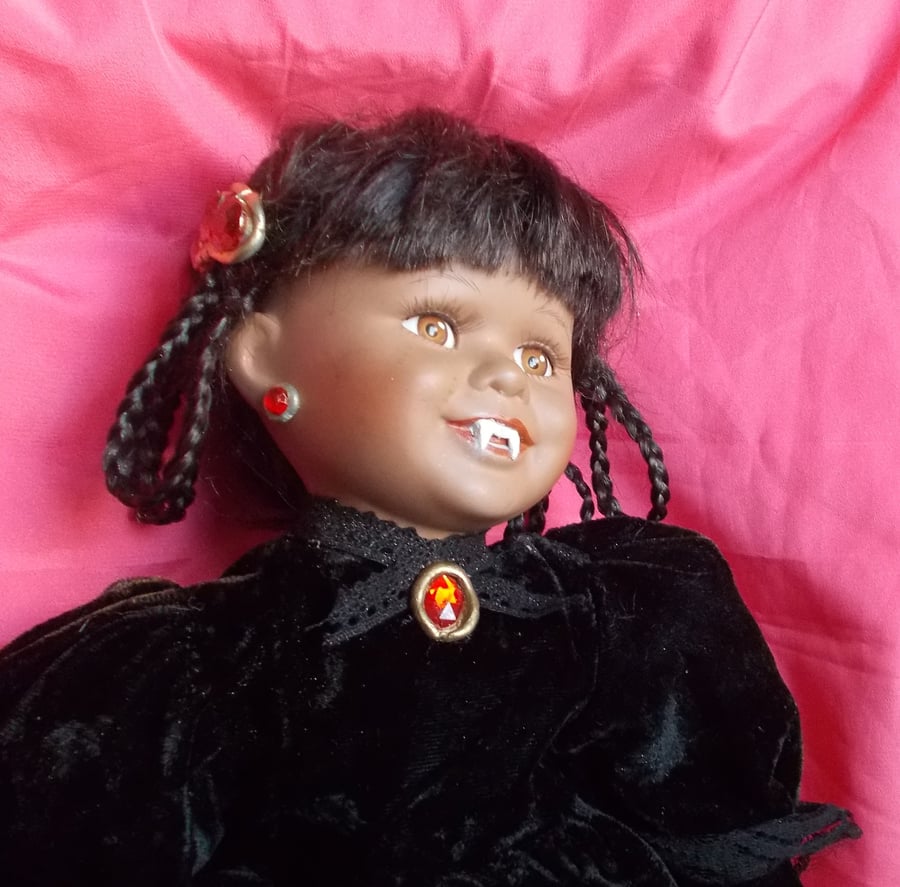 OOAK Creepy Horror Monster Doll "Vampire Queen of New Orleans"16" (40cm)