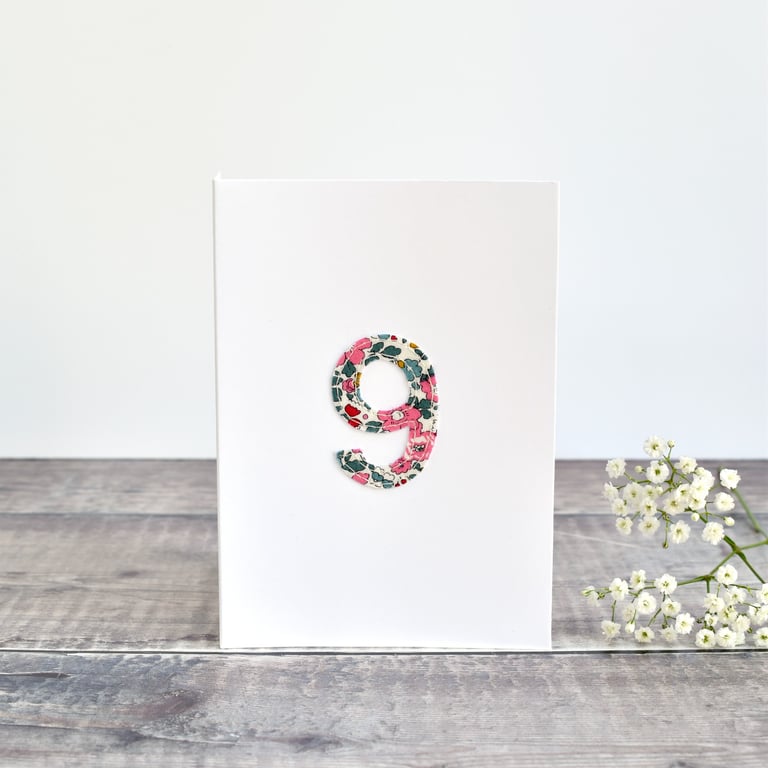 9th Birthday card, age 9 card, card for 9 year old, 9th Anniversary card